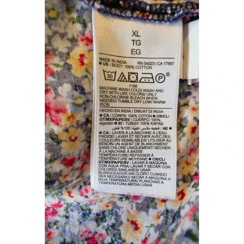 Old Navy Floral Puff Sleeve Peplum Babydoll Top 1X Cottage Peasant Prairie Boho